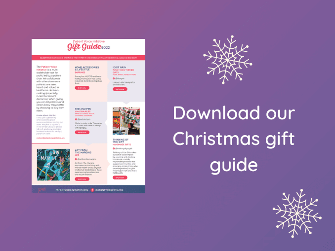 Christmas gift guide 2022 Patient Voice Initiative